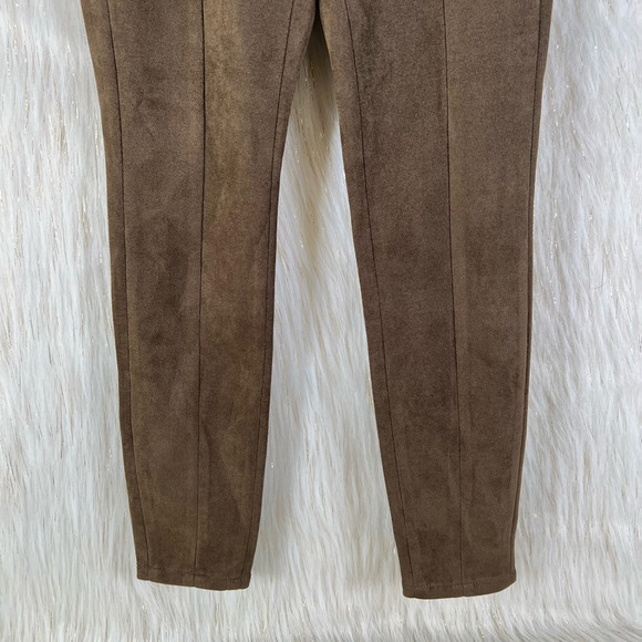 BlankNYC Womens Pants Brown Mid Rise Back Zipper Stretch Faux Suede 25 - Picture 2 of 12